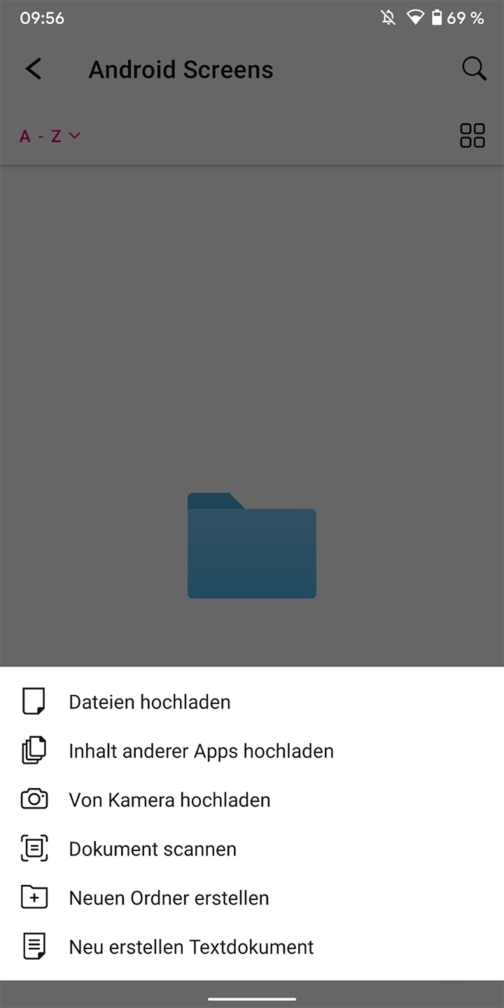 Screenshot aus der MagentaCloud Anwendung: Scanner aktivieren über das Kontextmenü.