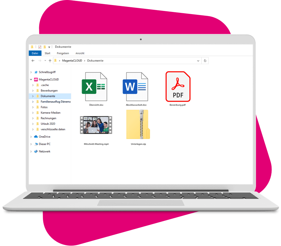Screenshot aus der MagentaCloud Anwendung: Daten offline nutzen.