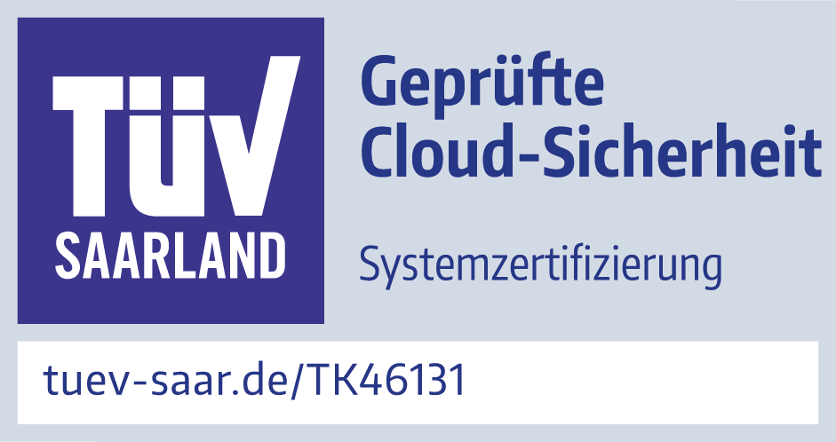 TÜV Saarland Siegel für geprüfte Cloud-Sicherheit